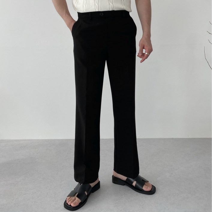 다이나믹피플 링클프리 스판 세미 와이드 밴딩 슬랙스