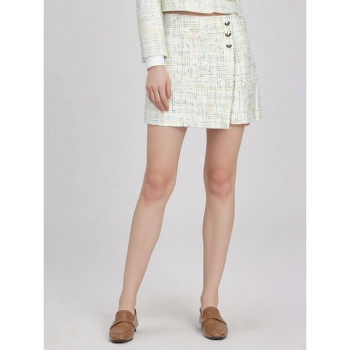 이앤씨 EnC 아이보리 트위드 미니스커트 ENWH31203W