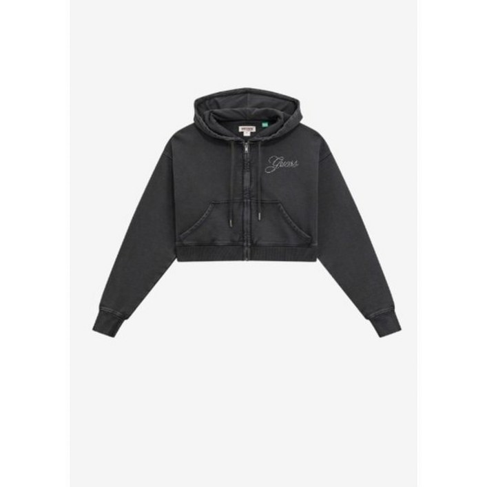 [백화점판] 게스 인싸템 여성 GO 핫픽스로고 크롭 후드집업(YP1K30) 맨투맨 티셔츠 라운드