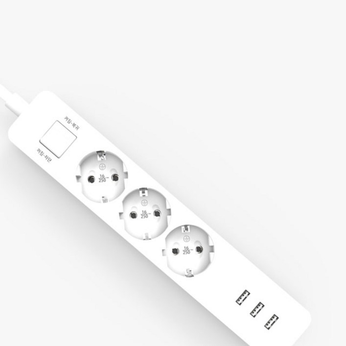 샤오미 칭미 3구 CYAN USB 멀티탭 1.4m