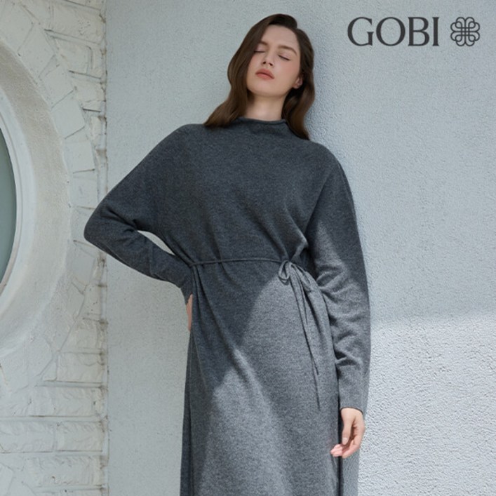 [런칭가 499000원] 고비(GOBI) 캐시미어100 스트링 원피스