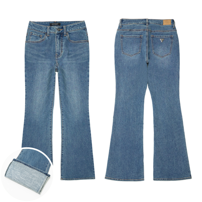 정품25년 신상 게스 여성 슬림 부츠컷 MBL 기모 데님 청바지