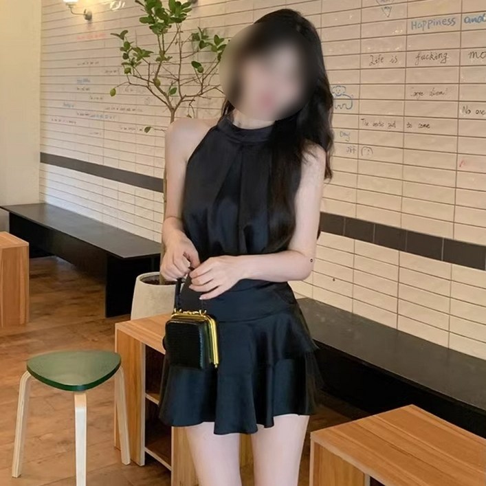 글램디브 츄빈스 핀턱 나시 캉캉 미니스커트 세트 AE0294