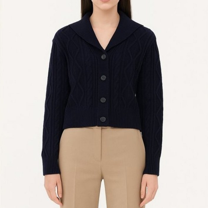 올리브데올리브 여성용 꽈배기 니트 루즈핏 가디건