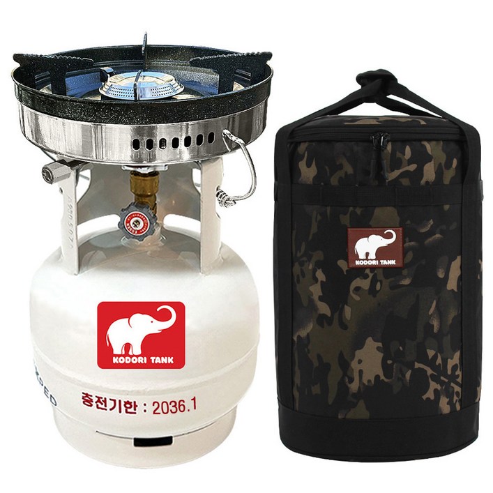 해바라기버너 코돌이탱크 LPG 3kg 가스통, 코돌이가방증정+3kg+바람막이일체형코돌이버너(5577), 1세트