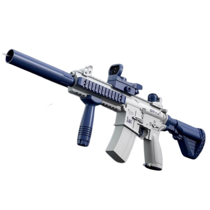 M416 자동 워터건 펌프 대용량 물통 전동물총, 블루