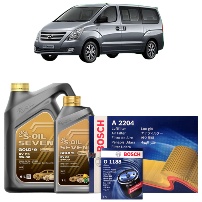 그랜드 스타렉스 TQ 2.5 디젤 엔진오일세트 세븐골드 9 RV C3 5W30