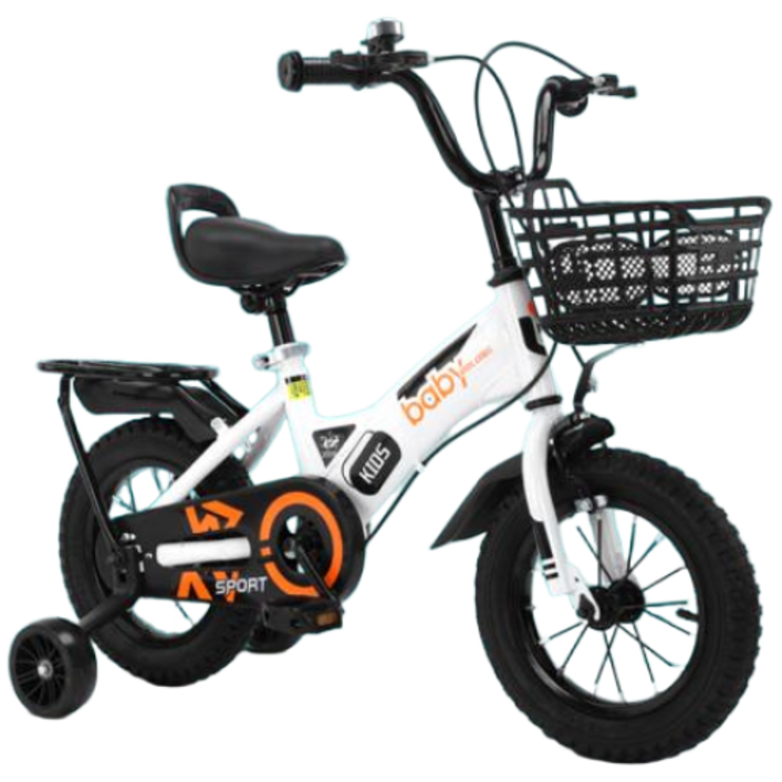 바구니가 있는 접이식 어린이 자전거 보조 휠 편안한 좌석 2  9 세 연령에 적합한 신제품