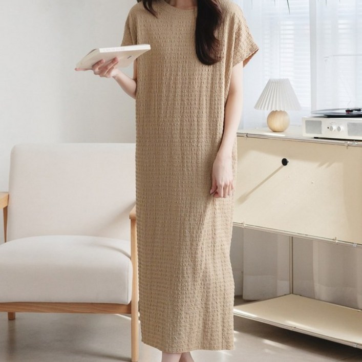 데일리 루즈핏 시어서커 롱원피스