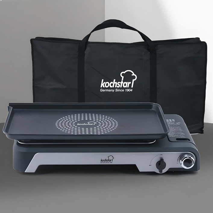 콕스타 가정용 가스 캠핑 바베큐 와이드 그릴팬 KSGMG-1000, 1개