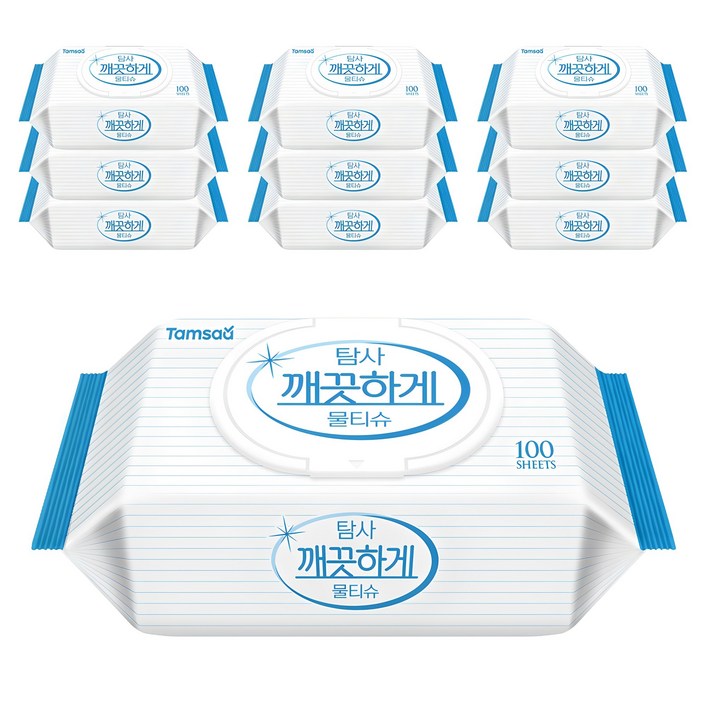 탐사 깨끗하게 물티슈, 100개입, 10개