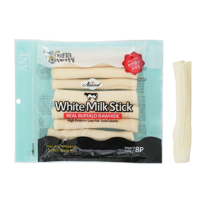 ANF 강아지 로하이드 화이트 밀크스틱 8p