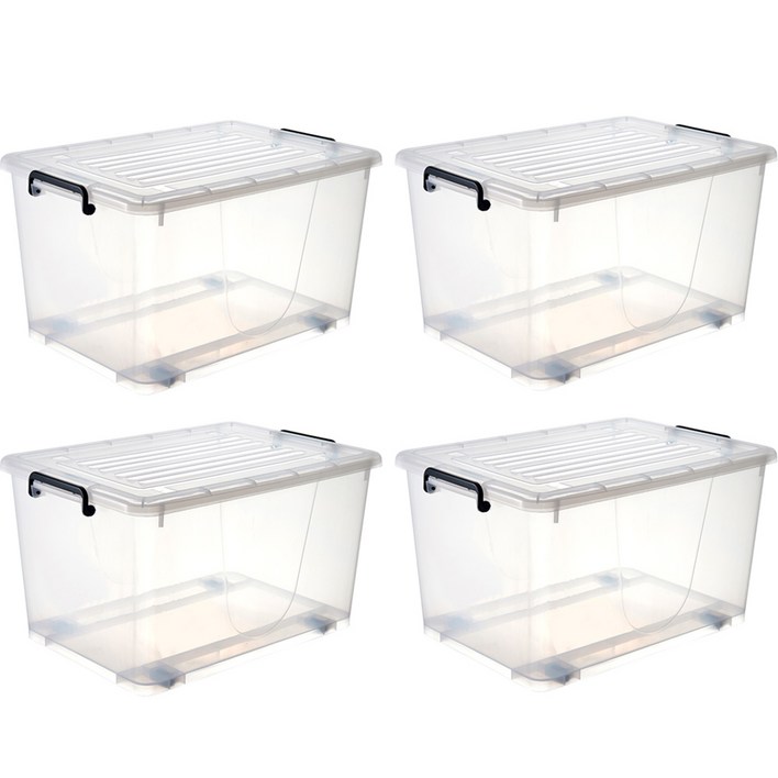 마이닝 멀티 리빙박스 박스형, 투명, 4개