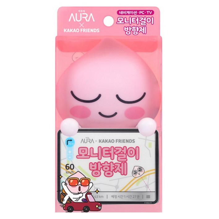 아우라 카카오프렌즈 모니터걸이 방향제 어피치 윌유메리미향
