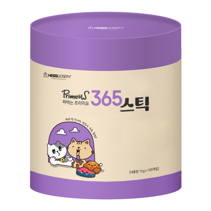 프리미요 고양이 짜먹는 365스틱 콤보 간식 100p, 1개, 눈물 개선눈건강, 혼합맛참치닭고기