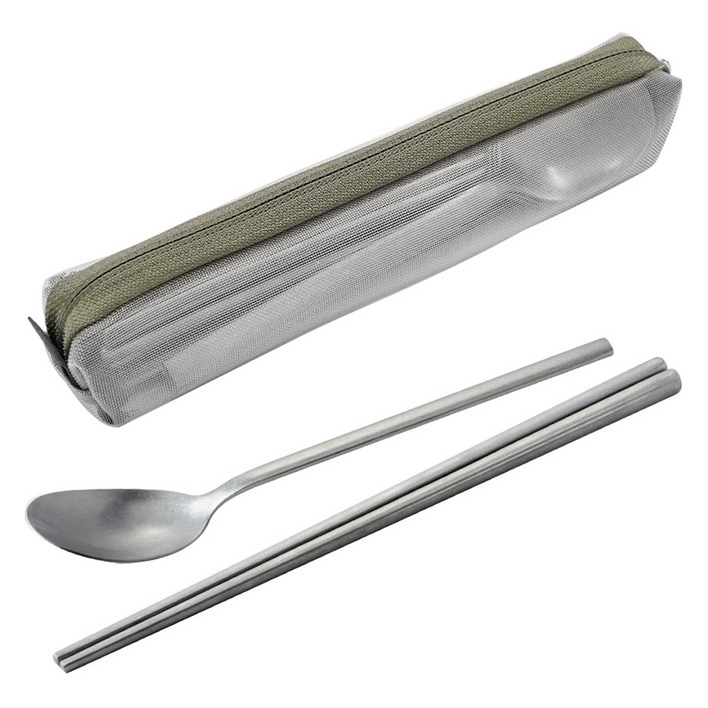 벨락 스텐 캠핑 수저 4인  파우치 세트