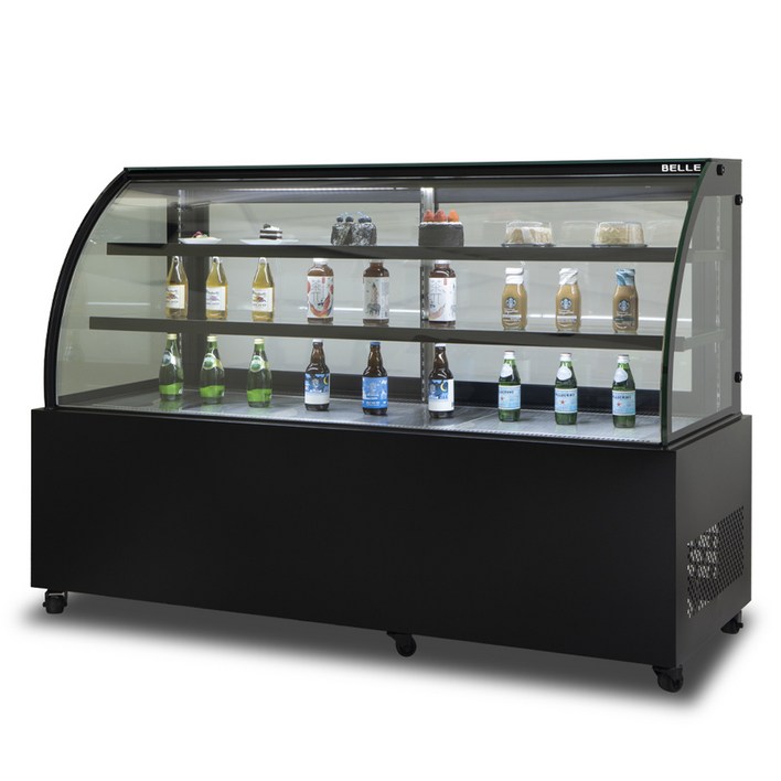 BELLE 프리미엄 쇼케이스 라운드 뒷문형 블랙 570L 방문설치, JRB1800B