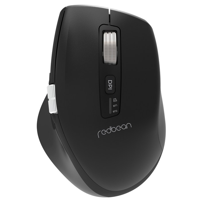 레드빈 퀀텀 무한 휠 스크롤 블루투스 C타입 충전식 무소음 세미 버티컬 무선마우스, 퍼펙트블랙, A59RBK
