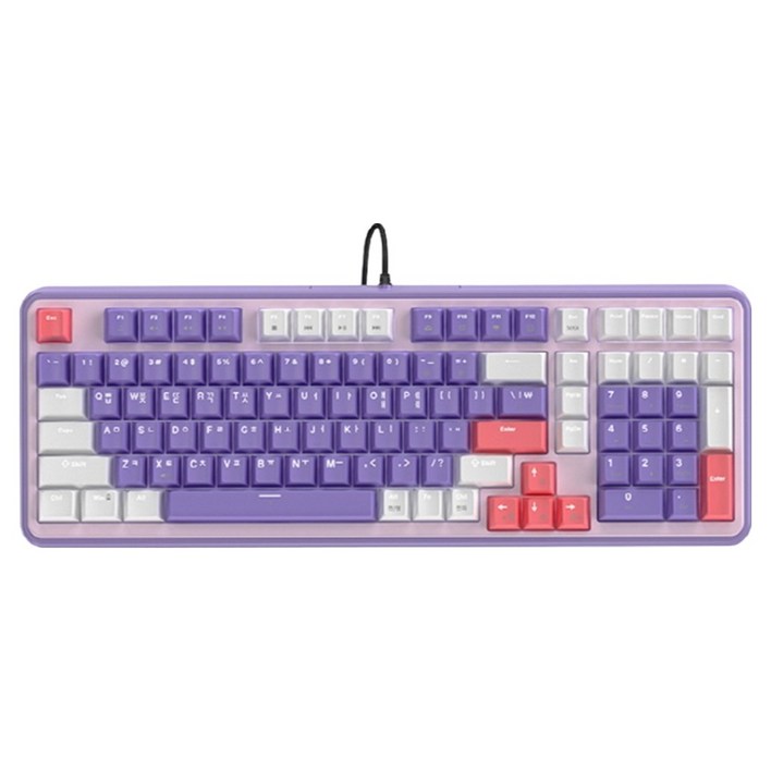 지데빌 102키 광축 유선 키보드, G918 PRO HyperTrack, 퍼플, 제조사축