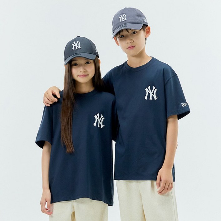 뉴에라 아동용 MLB 스몰 로고 반팔 티셔츠