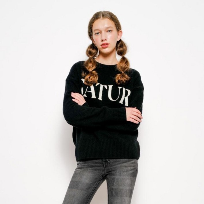 세터 여성용 시그니처 로고 캐시미어 블렌드 니트