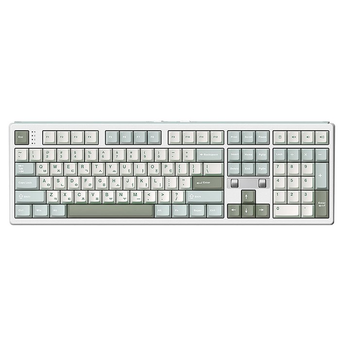 프리플로우 듀얼다이얼 게이밍 유무선 기계식 키보드, 말차라떼, archon AK68 DaulDial, 저소음라임축V3