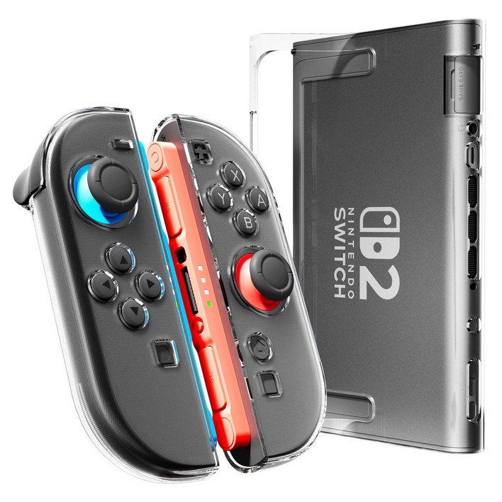 빅스킷 닌텐도 스위치2 크리스탈 풀커버 케이스 충전독 호환