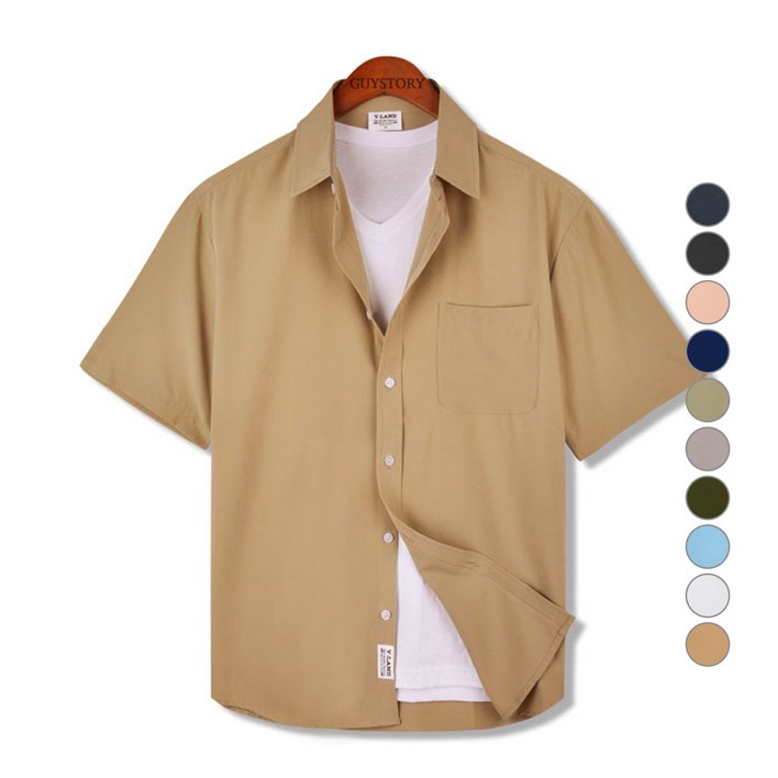 가이스토리 남성용 오버핏 홀린스 반팔 셔츠 18,900