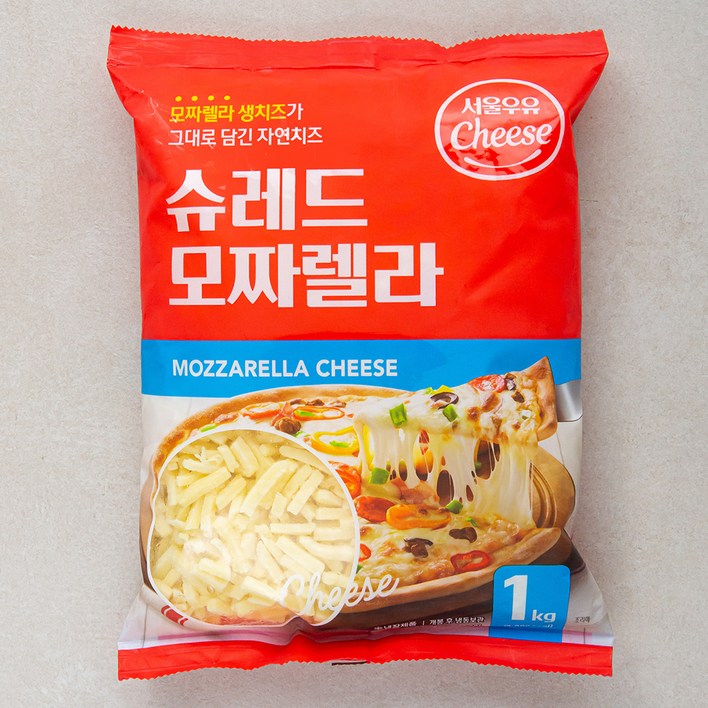 서울우유 슈레드 모짜렐라 치즈, 1kg, 1개 헬스/건강식품