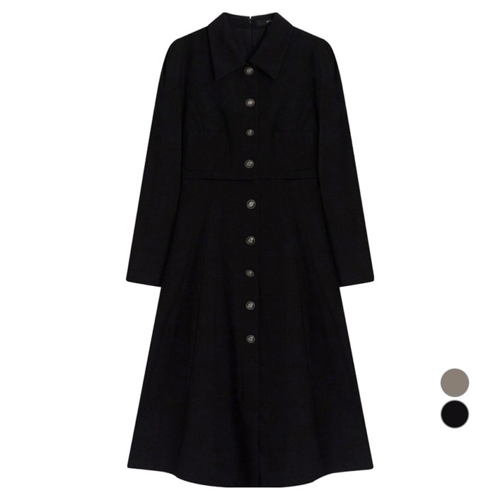 온앤온 여성용 카라형 투인원 롱 플레어 원피스