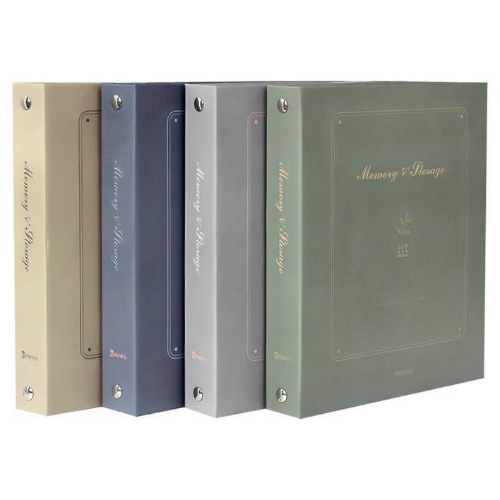 작은사진관 메모리 포켓 앨범 4권 세트, 그린  네이비  베이지  그레이, 40매