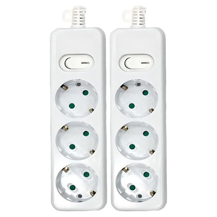 다조아 안전 스위치 멀티탭 3구, 1.5m, 단일 색상, 2개