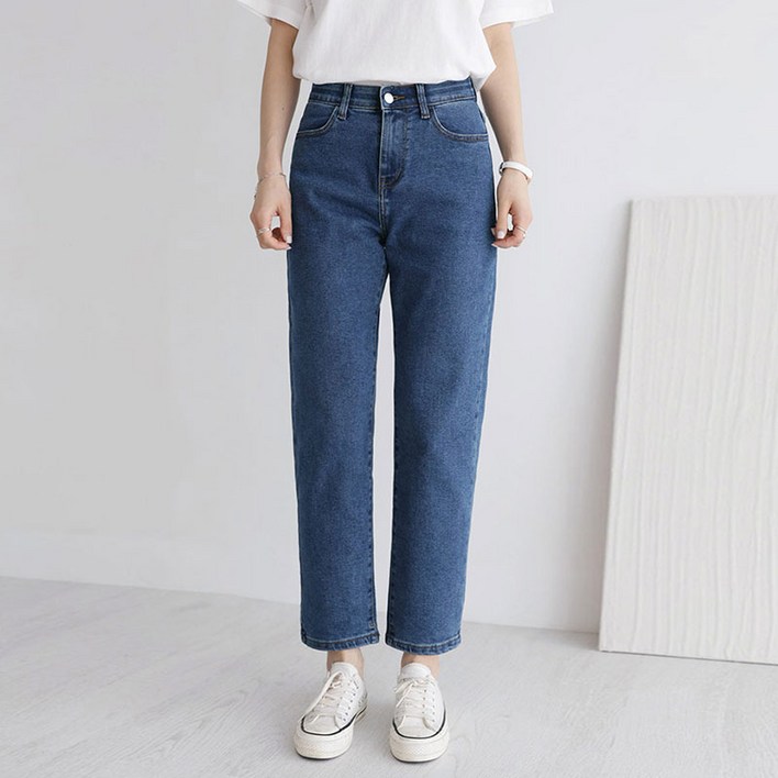 앤드스타일 여성용 숏기본롱 기장 인생스판 No 3 보이핏 크롭 데님 팬츠 264389