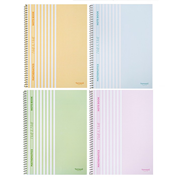 탐사 수학 반반 오답 연습장 스프링 노트, 혼합색상, 4개