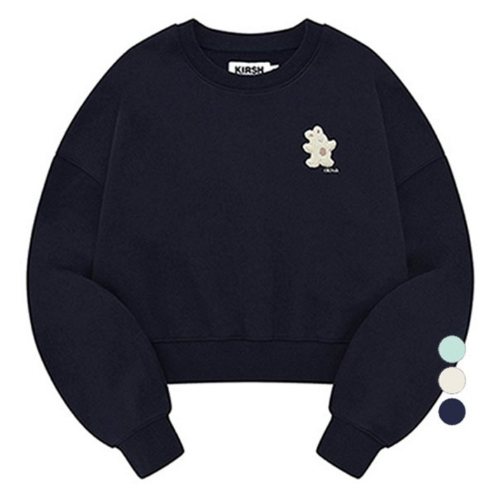 키르시 위티 버니 와펜 크롭 스웻셔츠 기모안감