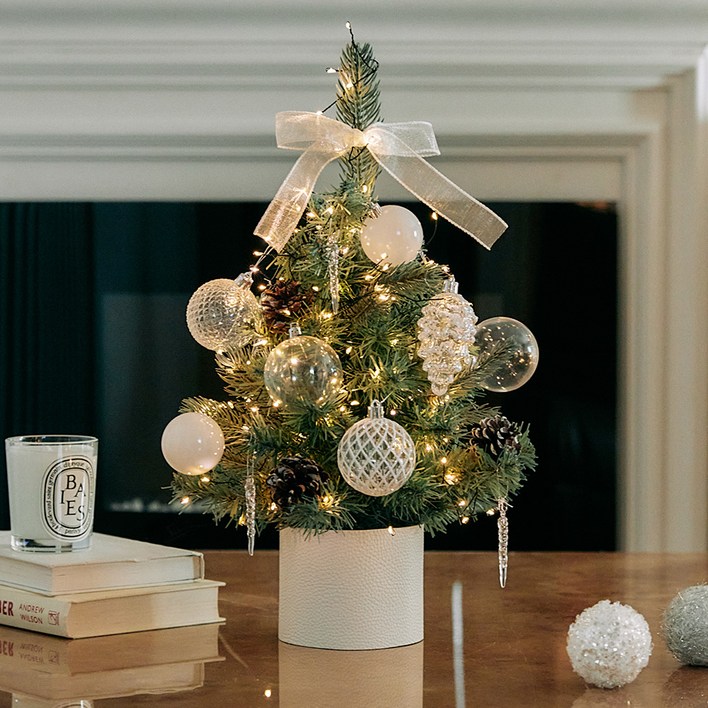 베베데코 크리스마스 미니 트리 풀세트  리모컨  LED 150구 웜지네전구 USB