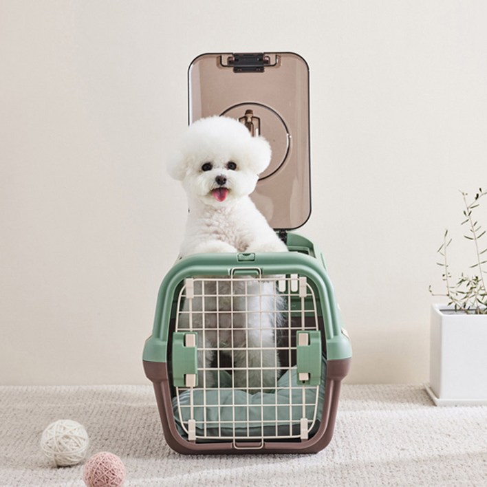 릿첼 캠핑 켄넬 이동장 더블도어, 카키그린, 1개