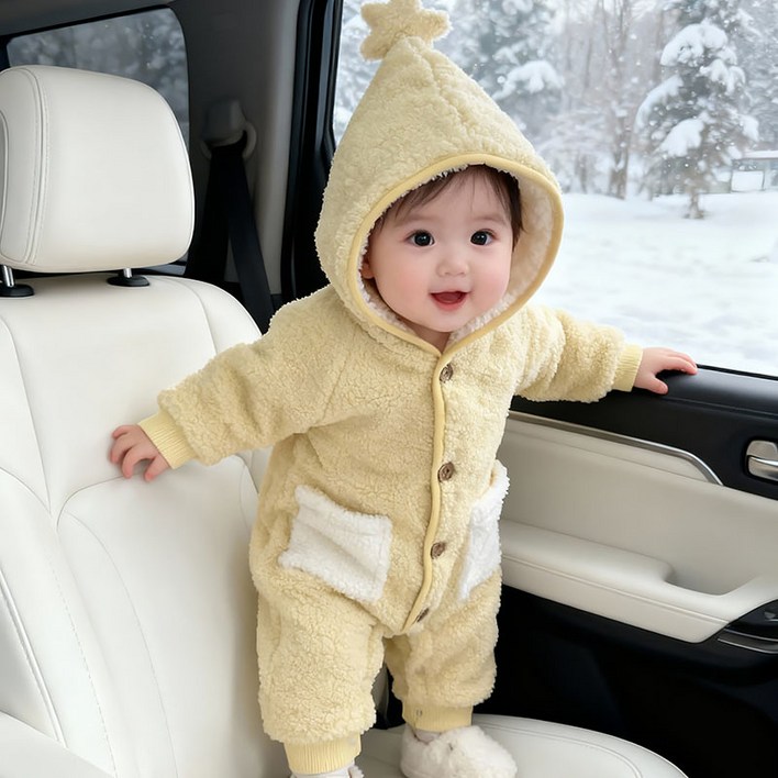 스타도어 유아용 스타 포켓 후드 방한 우주복