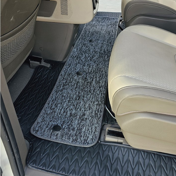 포시즌 5D입체 모노륨 카니발 전용 매트 1  2  3열  3열등받이  트렁크 세트, 기아 신형 더뉴카니발 KA4 4세대 7인승 아웃도어 하이브리드, 블랙