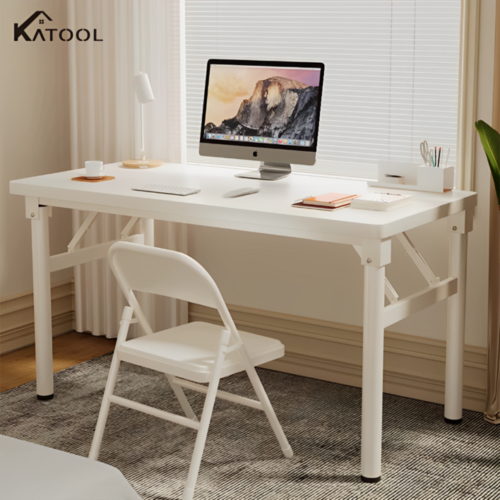 KATOOL 1인용 컴퓨터책상 간이테이블 베스트 책상 학생 공부용 철제 접이식 다용도 테이블 800 x 400, 아이보리 KATOOL 1인용 컴퓨터책상 간이테이블 베스트 책상 학생 공부용 철제 접이식 다용도 테이블 800 x 400, 아이보리