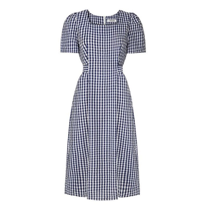 포커스 스퀘어넥체크시어서커원피스 VF4M1OP3851