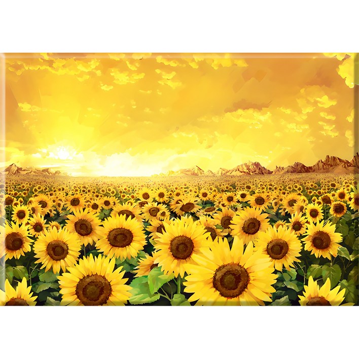 송화 돈 들어오는 해바라기 꽃밭 그림 액자