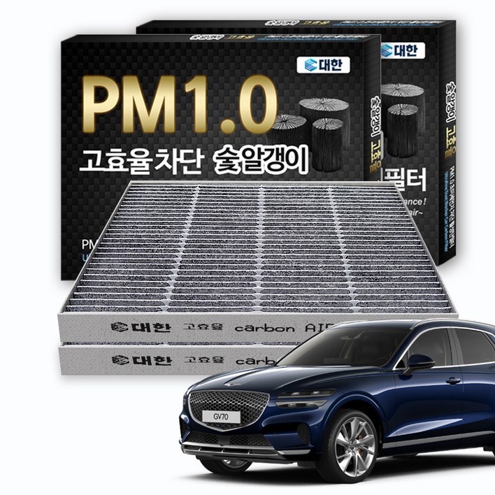 대한카필터 PM1.0 활성탄 에어컨필터, 2개, 제네시스GV70 - KC153