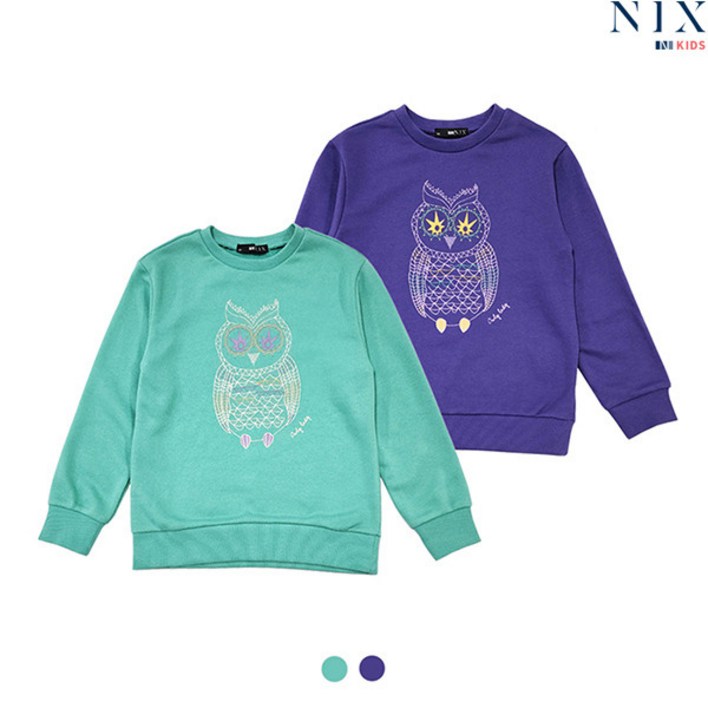 닉스키즈 닉스키즈  여아 부엉이 그래픽 맨투맨FKMFCTM972P