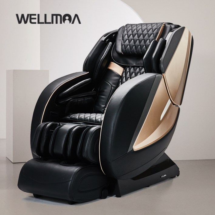 웰모아 블랙라벨9 HCW709 안마의자 자동체형체크 안마기 무중력 전신 마사지기, 블랙전용러그증정