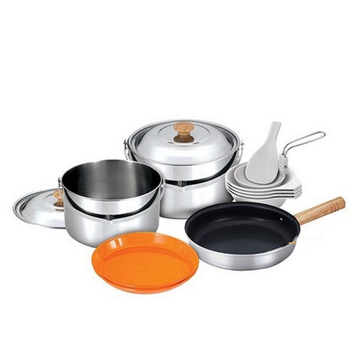 코베아 스텐 코펠세트 스텐레스 쿡웨어L 구성품 코펠중,소,뚜껑,프라이팬,접시,그릇,주걱,국자 트레이더스