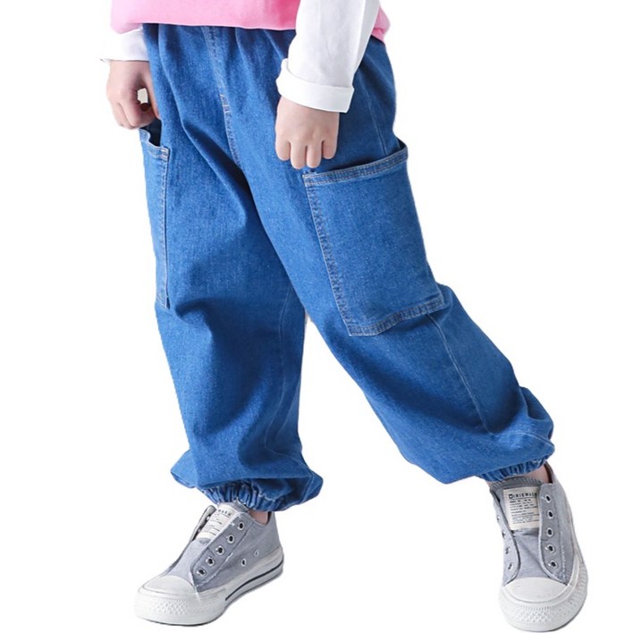 슈가온 아동용 핏좋은 카고 청데님