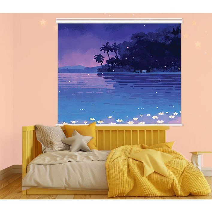 [아르테홈] 실사 암막롤스크린 (바다1 밤바다)