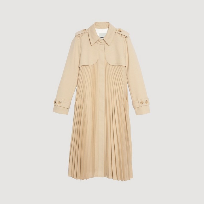 24 FW sandro 산드로 트렌치코트 플리츠 직구 / 산드로 유니크 코트 해외직구