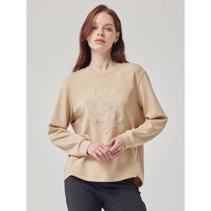 올리비아하슬러 베이지 하슬러 하프문양 티셔츠 OHCSTS202